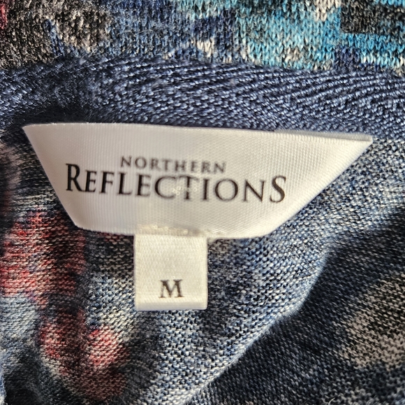 Northern Reflections Blue Floral Cowl Neck Tunic Top - Picture 6 of 7
